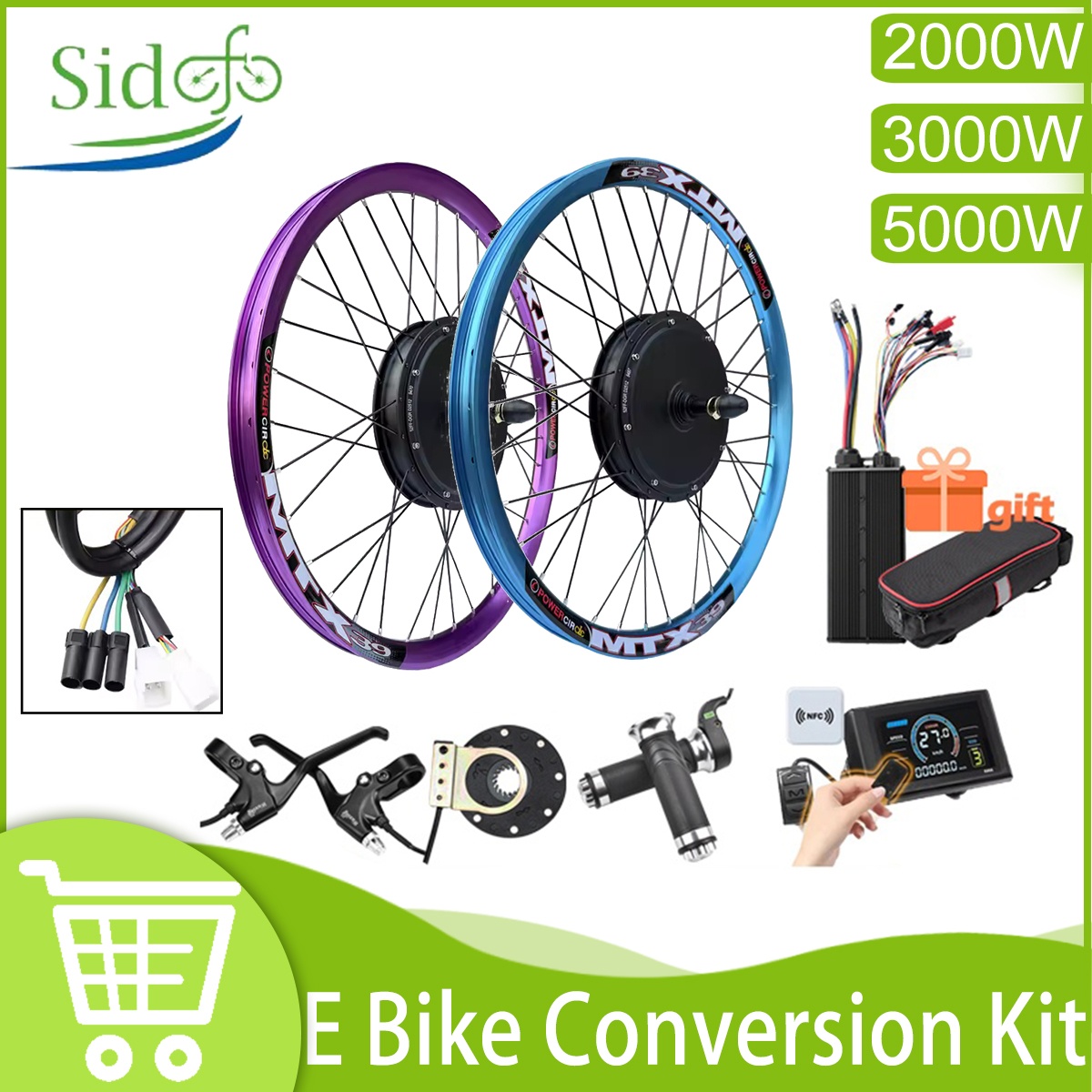 72V 5000W Hub Motor Kit - Nieuwe Upgrade E-bike Ombouwset MTX39 Elektrische