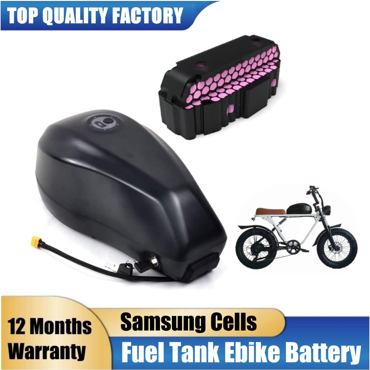 Electric Bicycle Battery 72V 30Ah - Elektrische fiets accu brandstoftank 48V 52V