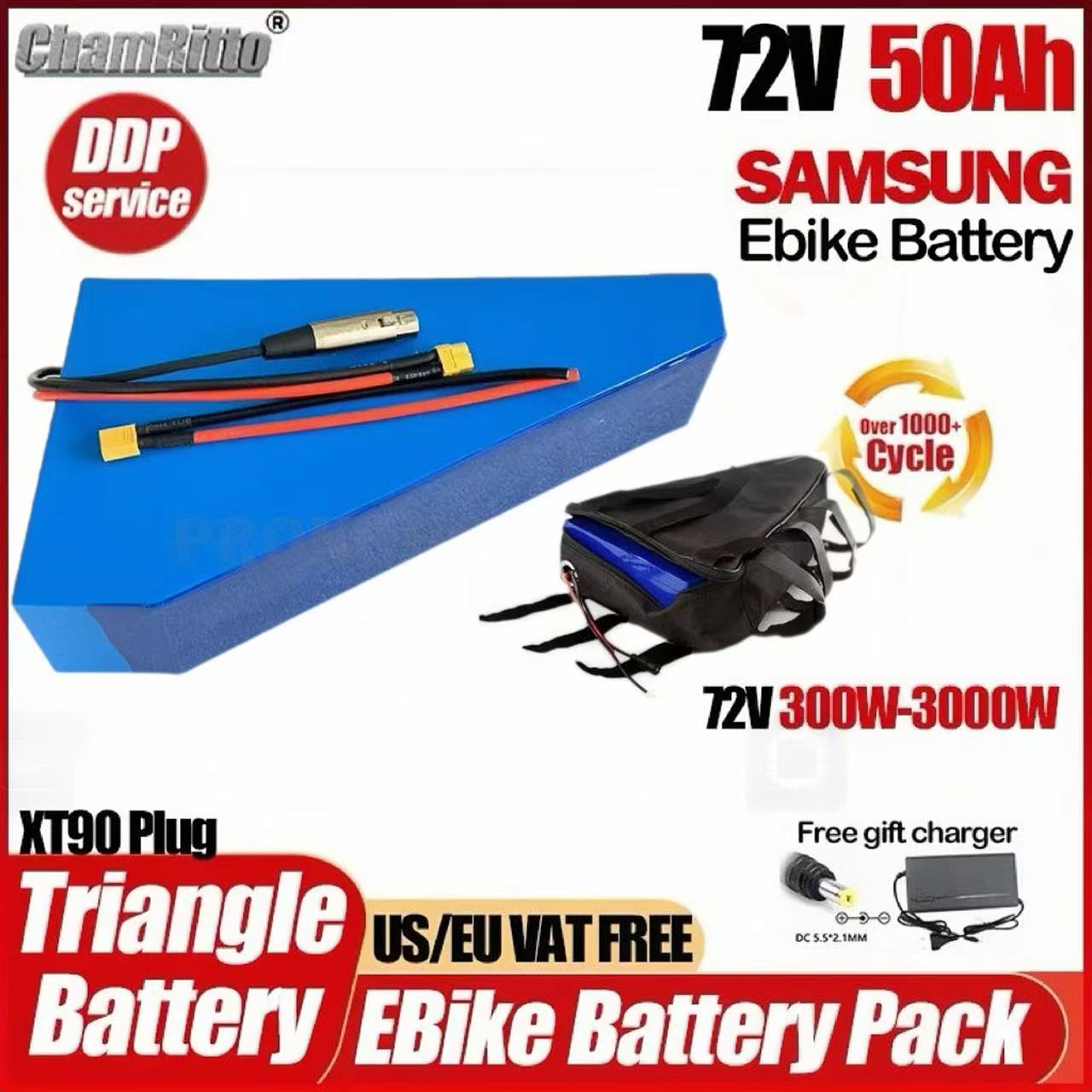 Electric Bicycle Battery 72V 30Ah - 72V 3000W elektrische fiets accu Cham