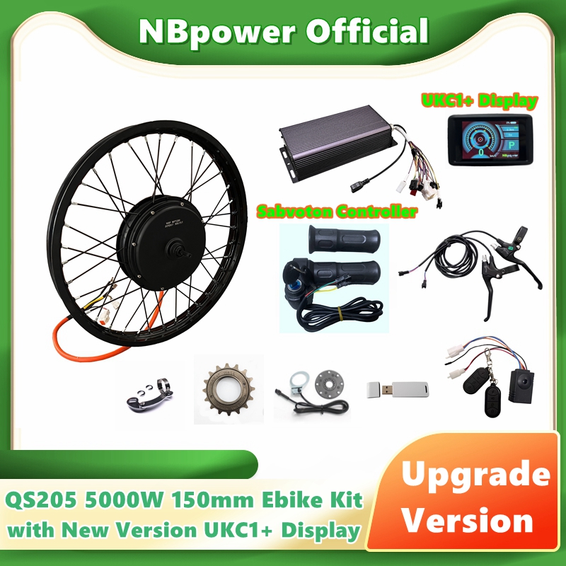 72V 5000W Hub Motor Kit - NBpower/QS205 5000W V3 150mm Achter Motorfiets