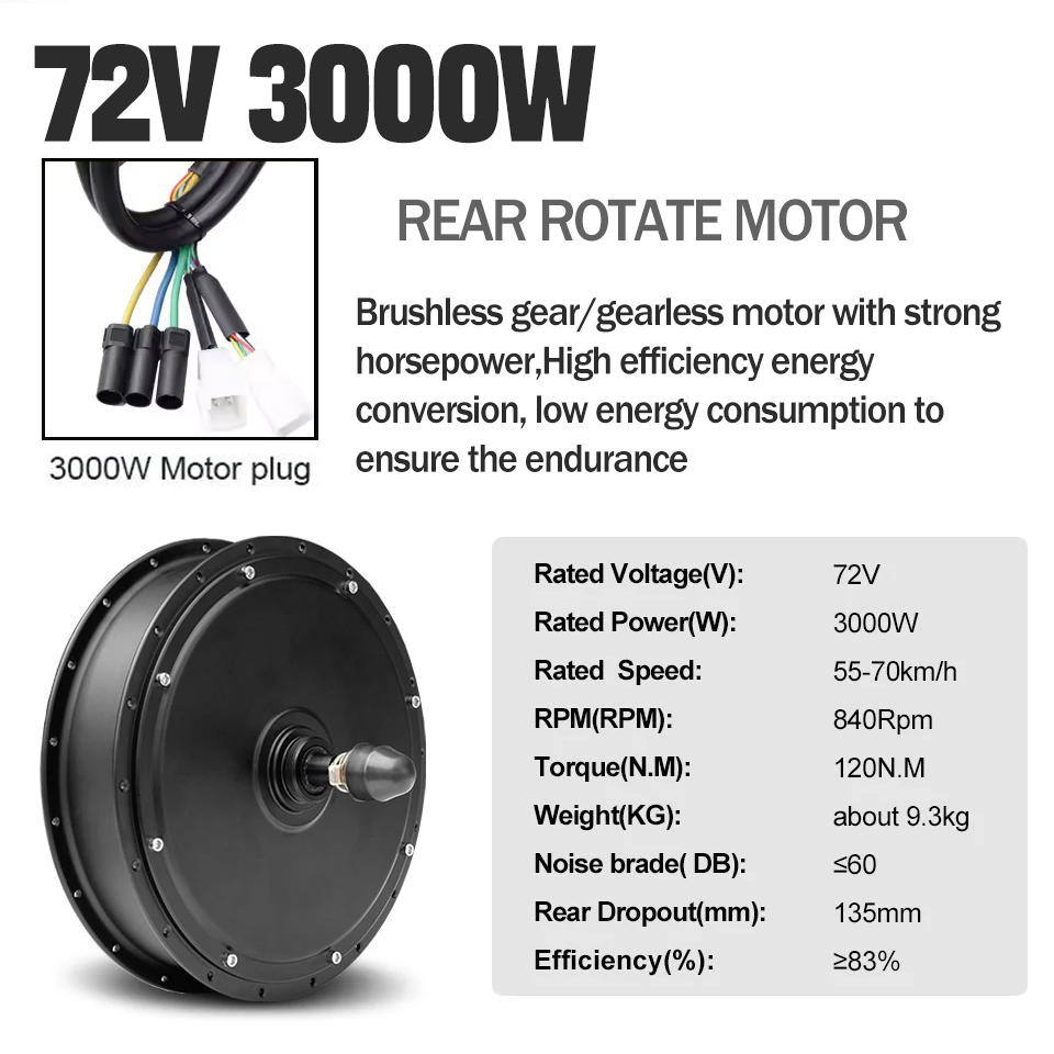 Nieuwe Upgrade E-bike Ombouwse - 72V 5000W Hub Motor Kit recensie en prijs