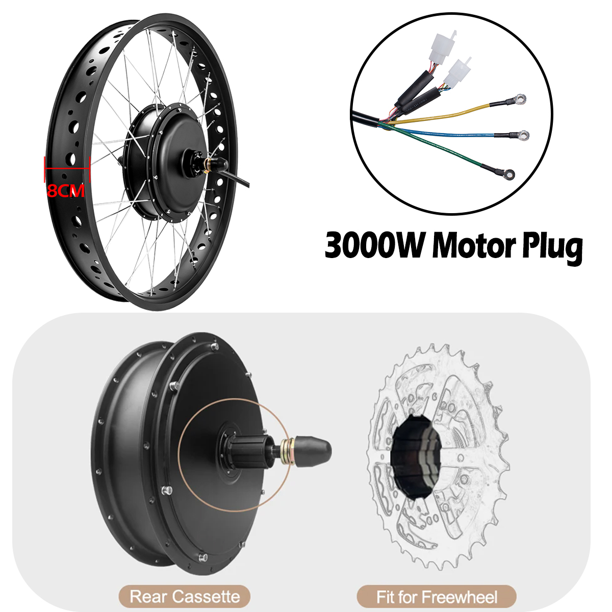 72V 3000W Borstelloze Gearless - 72V 5000W Hub Motor Kit recensie en prijs
