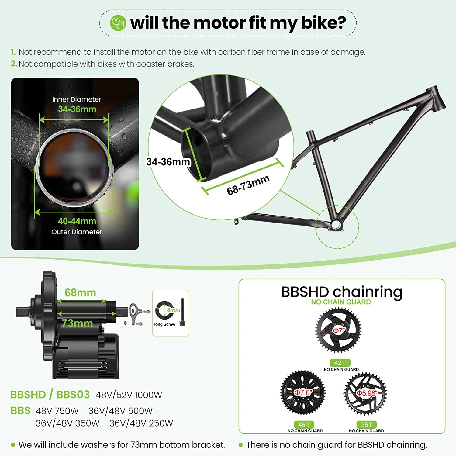 Bafang UART 48 V/52 V 1000 W M - Mid Drive Motor Kit 52V 1000W recensie en prijs