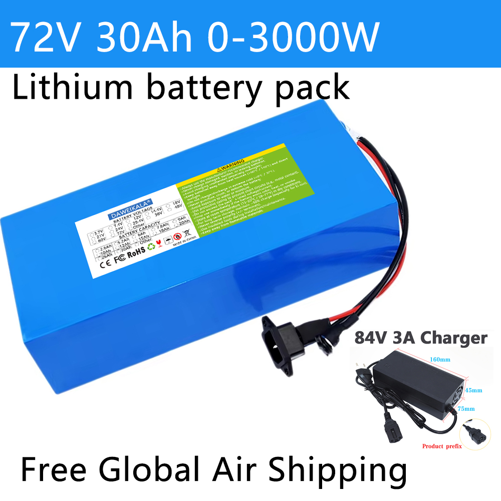 72 V 12Ah-30Ah 18650 Batterij  - Electric Bicycle Battery 72V 30Ah recensie en prijs