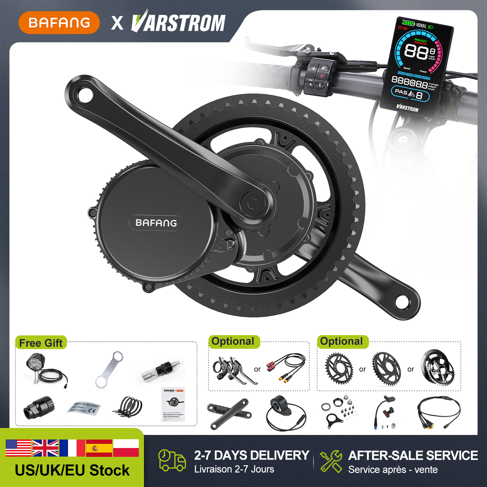 [US Stock] BAFANG 48V 500W 750 - Bafang Bbs02B 48V 750W Mid Drive Kit recensie en prijs