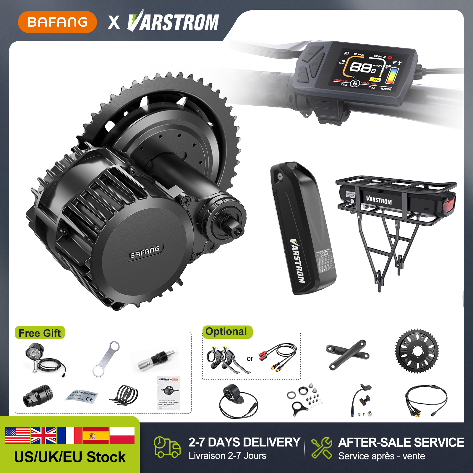 [US Stock] Bafang 48V Mid Driv - Bafang Bbshd 1000W Conversion Kit recensie en prijs